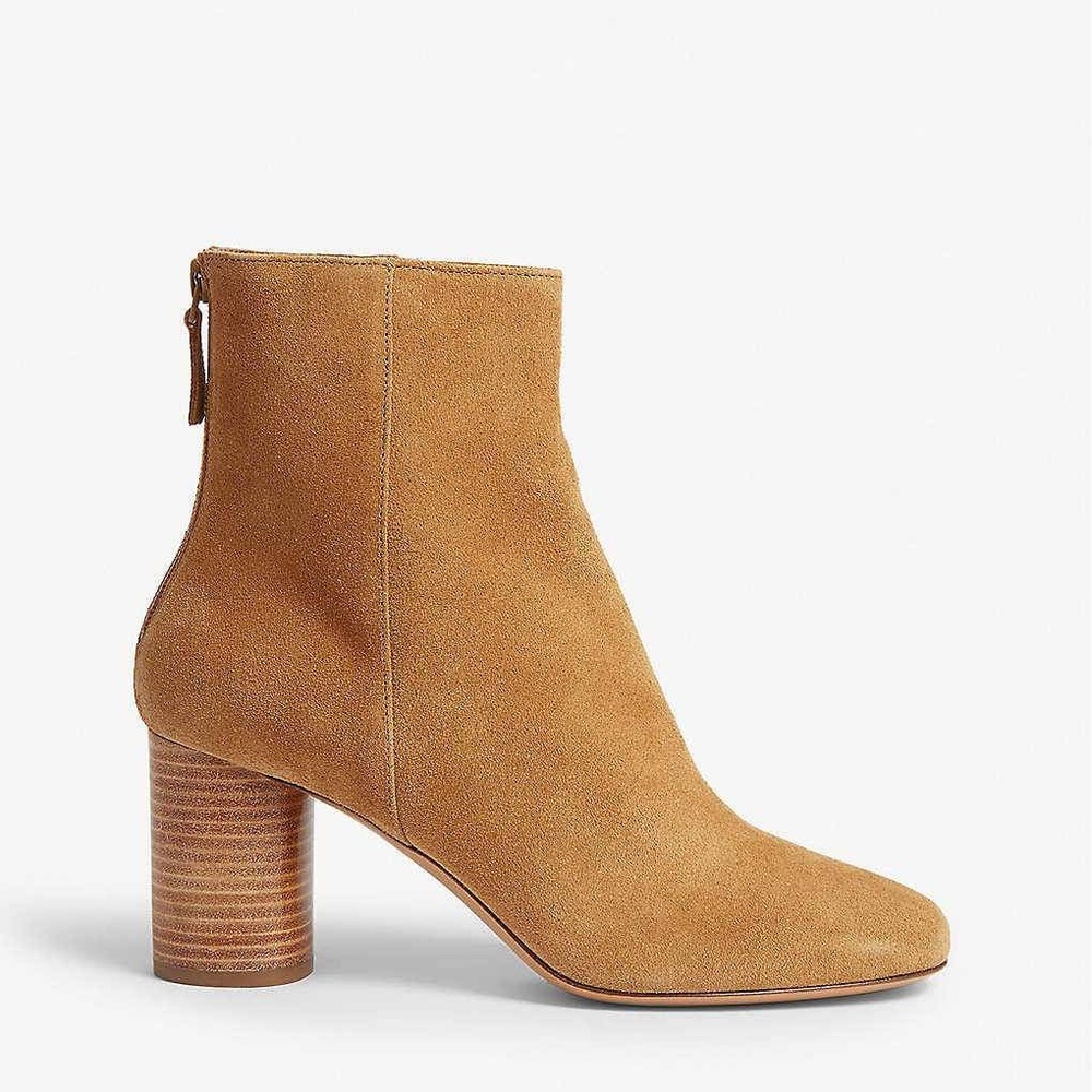 SANDRO PARIS Tan SUEDE Ankle BOOTS S9***brand new